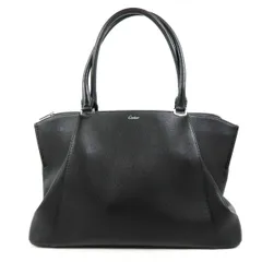 【超美品】Cartier カルティエ Cドゥ 2C ハンド トートバッグ ブラック×シルバー金具 ブランド鞄【VA77】のサムネイル