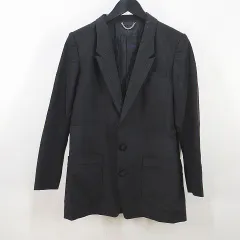 マカフィー MACPHEE トゥモローランド 長袖 ジャケット 38 黒系 ブラック 無地 シンプル サイドポケット くるみボタン ストレッチのサムネイル
