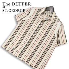 The DUFFER of ST.GEORGE ダファー オブ セントジョージ 春夏★ 半袖 ストライプ 切替 シャツ Sz.M メンズのサムネイル