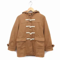 ダズリン dazzlin ダッフル コート アウター ショート フード 無地 S 茶 ブラウン /NT27のサムネイル