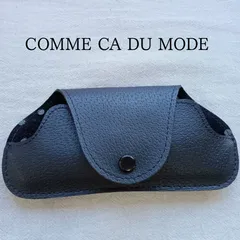 【良品】COMME CA DU MODE メガネケース ブラック レザー ドット柄 ロゴ コムサデモード【カ647】のサムネイル