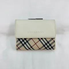 【定番】 BURBERRY バーバリー ノバチェック がま口 二つ折り財布 ホワイト レディース 26070409のサムネイル