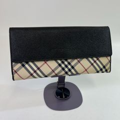 未使用✨バーバリー ノバチェック 長財布 サフィアーノレザー ブラック バーバリー 長財布 フラップ ノバチェック サフィアーノ レザー