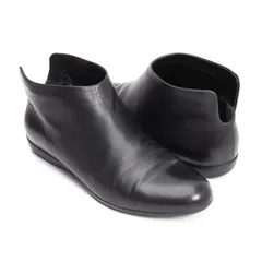 ヨウジヤマモト ファム×フェラガモ Salvatore Ferragamo for Yohji Yamamoto LUEUR レザーショートブーツ 黒6 1/2(24cm位)のサムネイル