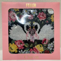 5623　新品未使用品　シール付き　シュニール織り　FEILER Chacott 　フェイラー　チャコット　コラボ　ハンカチ　タオルハンカチ　箱付き　スワン　白鳥のサムネイル