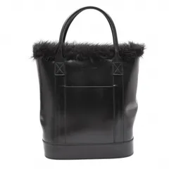ヨウジヤマモト ファムYohji Yamamoto FEMME フェイクファー切替レザートートバッグ 黒のサムネイル