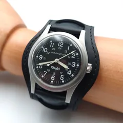 【稼働美品】Hamilton Khaki 　ハミルトン　カーキ　手巻き時計 黒文字盤 9415Aのサムネイル