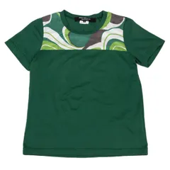 ジュンヤワタナベ コムデギャルソンJUNYA WATANABE COMME des GARCONS シルクグラフィック切替Tシャツ 緑他Sのサムネイル