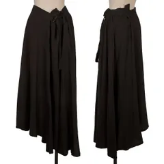 ヨウジヤマモト ファムYohji Yamamoto FEMME レーヨンキュプラアシンメトリーベルトスカート 黒2のサムネイル