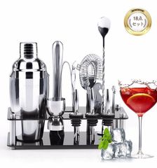 ☆750ml カクテルシェーカー 18点セット バーテンダー カクテル作り　カクテルセット ステンレス鋼製