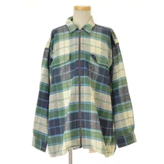 【JCREW】90s〜 フランネル チェック ジップ長袖シャツのサムネイル