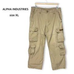 アルファインダストリーズ ALPHA INDUSTRIES コットン100% 6ポケット カーゴパンツ ワークパンツ ミリタリー ワイド オーバーサイズ ベージュ XL メンズ ユニセックス アメカジ ストリート アウトドア 古着のサムネイル