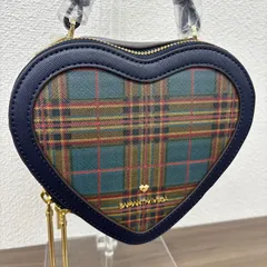 【s6379】新品 タグ付き SAMANTHAVEGA(サマンサベガ) チェック柄ハートモチーフバッグ (ネイビー) レディースのサムネイル