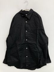 FREAK'S STORE フリークスストア シャツ/ブラウス L ブラック コットン 無地 ミドル丈 長袖 レギュラーカラー メンズ