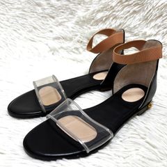 【ほぼ新品美品】GIVENCHY アンクルストラップ サンダル ブラック 36 美品】GIVENCHY ジバンシー アンクルストラップ サンダル レザー ゴム