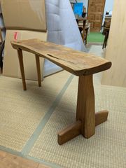 朴ノ木の一枚板のベンチ100 珍しい朴ノ木の耳付き一枚板で杢目が綺麗