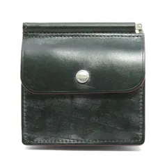 美品 GANZO ガンゾ 小銭入れ付きマネークリップ 59072 AVON Money Clip with Coin Purse エイボン 芯通しブライドル グリーン 61006085のサムネイル