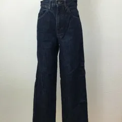 ネイビー デニムワイドパンツ ハイウエストのサムネイル