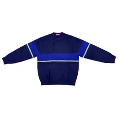 ☆シュプリーム セーター ブラッシュド ストライプ ニット Sサイズ アクリル ロゴ ネイビー ブルー Brushed Stripe Sweater Supremeのサムネイル