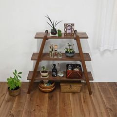 木製 3段 ラダーラック 木組み ハンドメイド オークカラー - メルカリ