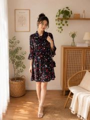 13 未使用級 Leilian 近年モデル チェック柄 洗える ロングワンピース