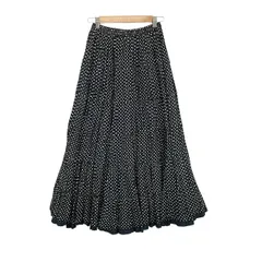 MARIHA(マリハ) ロングスカート サイズ36 S レディース美品  - 黒×白 ドット柄/ウエストゴムのサムネイル