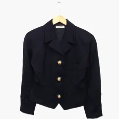 メルローズ MELROSE テーラード ジャケット シングル ウール 毛 無地 シンプル 肩パット ブラック 黒 /HT21のサムネイル
