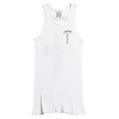 CHROME HEARTS クロムハーツ タンクトップ オールドクロム ホワイト ケルティッククロス スクロールラベル サイズ S 美品 中古 4a003629のサムネイル