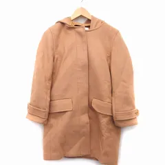 アズールバイマウジー AZUL by moussy エンカント ENCANTO フード コート ノーカラー ミディ丈 ウール混 無地 シンプル S ライトブラウン 茶 /HT6のサムネイル