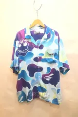 経堂) BAPE X BAYC A BATHING APE ハワイアンシャツ 定価27,500円 サイズL 半袖シャツ 開襟 1K73-132-903 オープンカラーのサムネイル