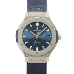 ウブロ HUBLOT クラシックフュージョン チタニウム ブルー 565 NX 7170 LR ボーイズ 腕時計 デイト 自動巻き Classic fusion 90335858のサムネイル