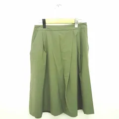 エルフォーブル ELFORBR スカート フレア ミモレ丈 ロング 薄手 無地 シンプル バックジップ 38 カーキ 緑 /TT14のサムネイル