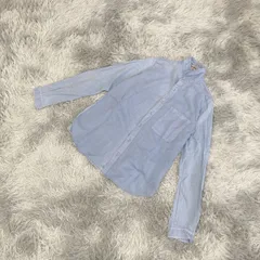 【brocante】ブロカント  長袖　シャツ　(2)　レトロ　青系　デニム調　ダンガリー調のサムネイル