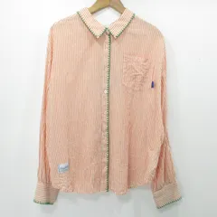【三重本店】 中古 niko and... | ニコアンド 長袖シャツ be with M Misayo Sheer Shirt シアーストライプシャツ 633304 オレンジ×ホワイト サイズ：FreeSize 【111】のサムネイル