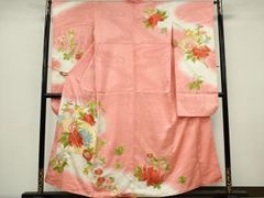 618-50番 振袖 正絹 成人式 身丈159cm 絞り菊牡丹柄 刺繍 在庫処分