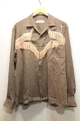 経堂) トーガビリリース TOGA VIRILIS フリンジシャツ Viyella fringe shirt サイズ46 TV242-FJ306 ブラウンのサムネイル