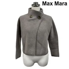◆ マックスマーラ Max Mara ニットジャケット 長袖 ハイネック ショート丈 アシンメトリー ウール カシミア M 9号 レディース S6I285のサムネイル