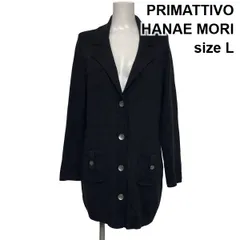 ◆ プリマティーボハナエモリ PRIMATTIVO ロングニットカーディガン ジャケット 長袖 テーラードカラー 毛100％ L 11号 レディース S6I302のサムネイル