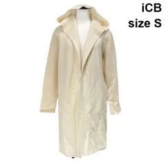 ◆ アイシービー iCB フーデットニットガウンコート 長袖 ボタンレス ドロップショルダー オフホワイト 羊毛 S 7号 レディース S6I315のサムネイル