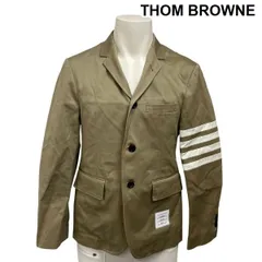 ◆ トムブラウン THOM BROWNE ジャケット 長袖 レギュラーカラー アンコンストラクション ネームタグ ブラウン 綿 M メンズ S6I324のサムネイル