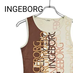 INGEBORG インゲボルグ 総柄 ブラウン ベージュ アイボリー レディース トップス タンクトップ カットソー ヴィンテージ【Mサイズ】486KJのサムネイル