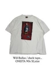 【 Will Bullas / Duck Tape 】  1995'y　Art T-shirt　アートTシャツ　半袖　ONEITA　90年代　90s   90's   シングルステッチ　ホワイト　《 XL 》