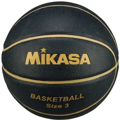 ミカサ MIKASA バスケット バスケットボール 3号 ブラック×ゴールド ばすけ 3号球 ゴム製 部活 練習 試合 大会 筋トレ トレーニング 自主練習 朝練 ぼーる ばすけっとぼーる 学生  B3JMRBKGL ブラック×ゴールドのサムネイル