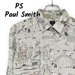 PS Paul Smith ポールスミス 総柄 ホワイト マルチカラー メンズ トップス シャツ 長袖シャツ アートプリント 風景画 イラストプリント【XLサイズ】487KJのサムネイル