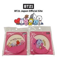 GF1 BT21 Sticky Gel Pads 2-Piece Set - Adhesive Gel Pads for Home Dust Removal, Reusable, Strong Adhesion, Anti-Drop, Easy to Use, Cute, Convenient, Practical, Secure, Car Interior, Desk, Washable, BTS Merchandise, Fandom, Gift