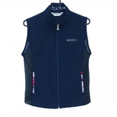 超美品】アンパスィ 半袖ハイネックシャツ カーキ×白 ロゴ総柄 ライン