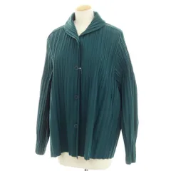 【中古】プリーツプリーズ PLEATS PLEASE ポリエステル系 プリーツ ショールカラー プリーツジャケット グリーン【サイズ表記なし（L位）】【レディース】のサムネイル