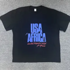 新品 未使用 USA for Africa We are the World バンドTシャツ アーティストTシャツ メンズ Lサイズ XLサイズ 半袖 夏物 夏服 バンティー バンT 黒 プリント 80年代 古着風 ストリート アメカジ アメリカンのサムネイル