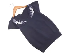 PROPORTION プロポーション ボディドレッシング 刺繍 花柄 ニット セーター size3/紺 ■◆ レディースのサムネイル