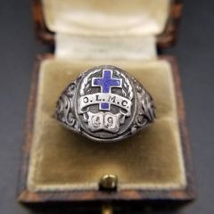 1949年 米国 ヴィンテージ クラスリング Our Lady of Mt. Carmel School 指輪 カレッジシグネット カトリック系 アールヌーヴォー Y27-Y 1949年 米国 ヴィンテージ クラスリング Our Lady of Mt. Carmel